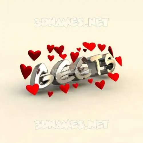 geets in In Love style - 3D name wallpaper
