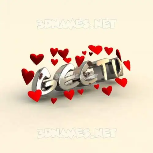 geetu in In Love style - 3D name wallpaper