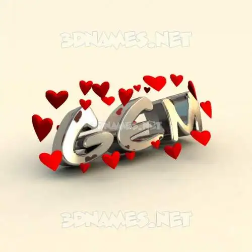 gem in In Love style - 3D name wallpaper gem in In Love style - 3D name wallpaper