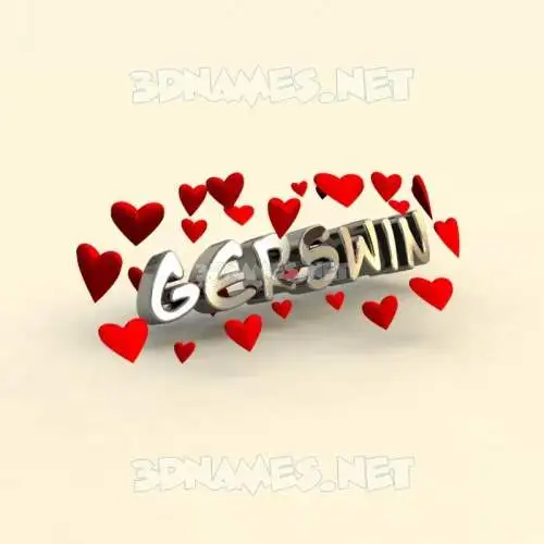 gerswin in In Love style - 3D name wallpaper