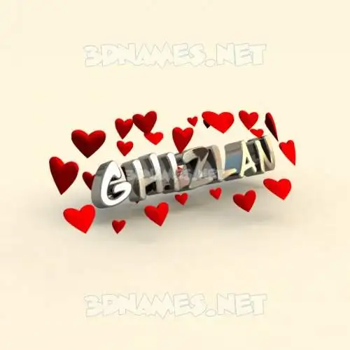 ghizlan in In Love style - 3D name wallpaper