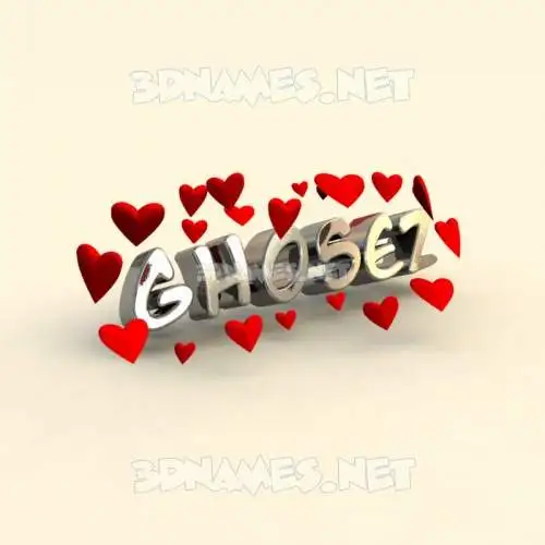 ghosez in In Love style - 3D name wallpaper