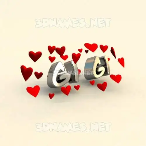 gi gi in In Love style - 3D name wallpaper