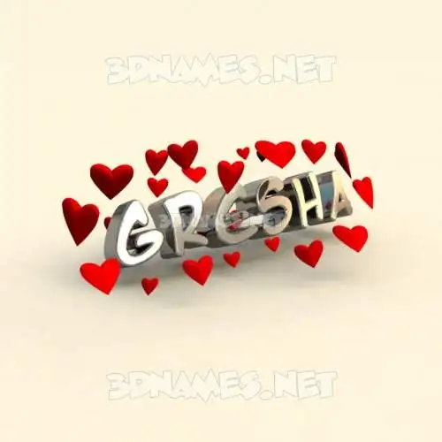 gresha in In Love style - 3D name wallpaper gresha in In Love style - 3D name wallpaper
