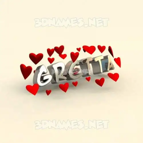 gretta in In Love style - 3D name wallpaper