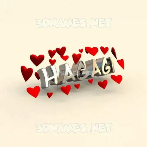 hagagi in In Love style - 3D name wallpaper