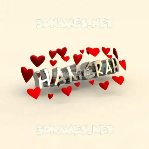 hamerah in In Love style - 3D name wallpaper
