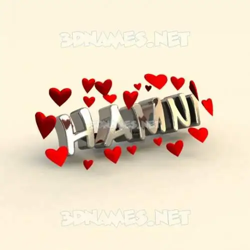 hamni in In Love style - 3D name wallpaper