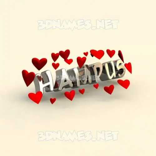 hampus in In Love style - 3D name wallpaper