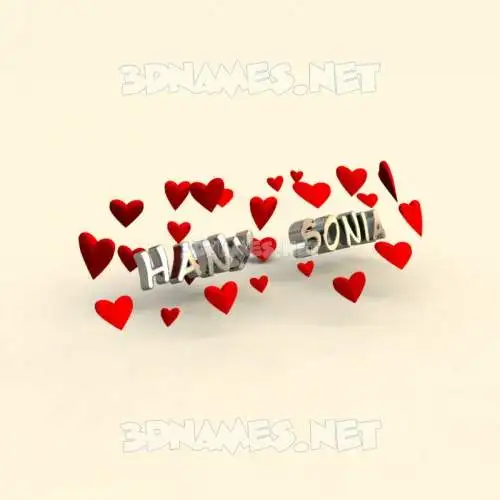 hany   sonia in In Love style - 3D name wallpaper