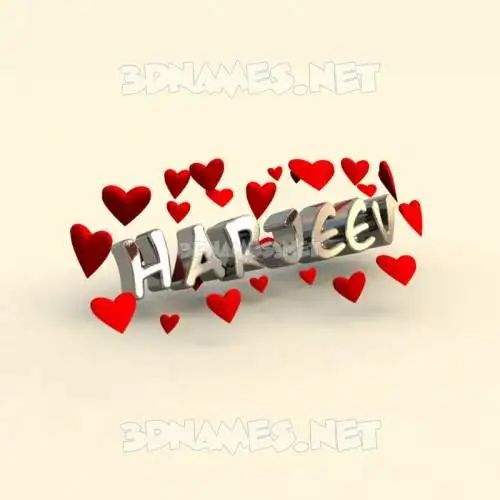 harjeev in In Love style - 3D name wallpaper