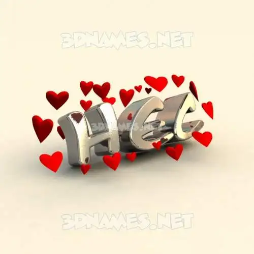 hec in In Love style - 3D name wallpaper hec in In Love style - 3D name wallpaper