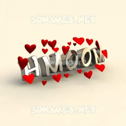 hmoom in In Love style - 3D name wallpaper