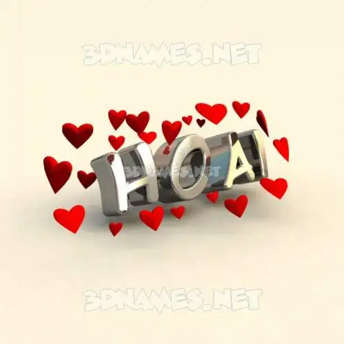 hoai in In Love style - 3D name wallpaper hoai in In Love style - 3D name wallpaper