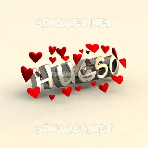hueso in In Love style - 3D name wallpaper