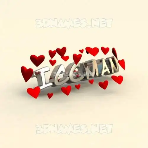 iceman in In Love style - 3D name wallpaper iceman in In Love style - 3D name wallpaper