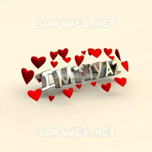 imtiyaz in In Love style - 3D name wallpaper