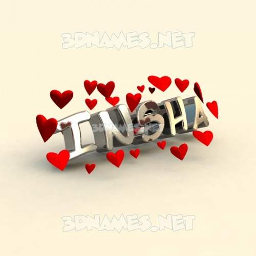 Preview Of In Love 3d Name For Insha