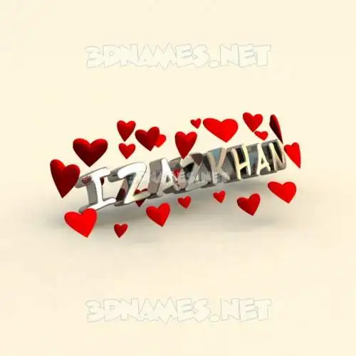 izazkhan in In Love style - 3D name wallpaper