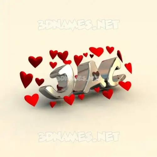 jac in In Love style - 3D name wallpaper