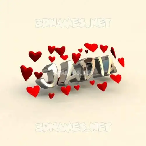 jadia in In Love style - 3D name wallpaper
