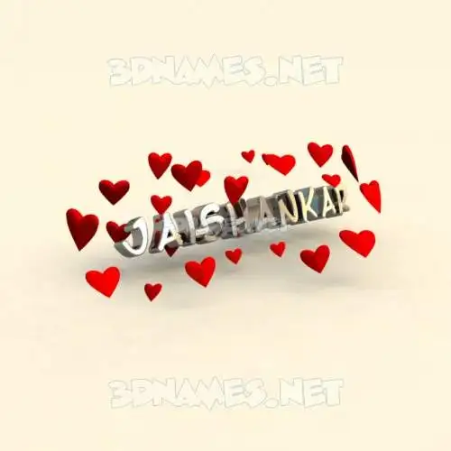 jaishankar in In Love style - 3D name wallpaper