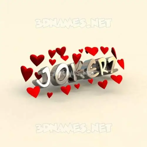 jokerz in In Love style - 3D name wallpaper
