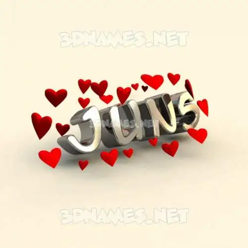juns in In Love style - 3D name wallpaper