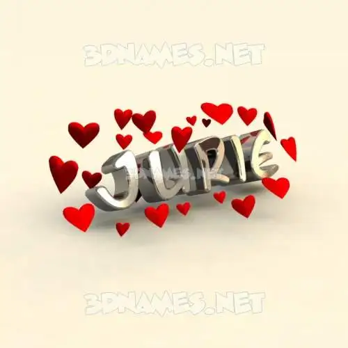 jurie in In Love style - 3D name wallpaper