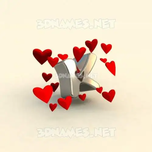 k in In Love style - 3D name wallpaper k in In Love style - 3D name wallpaper