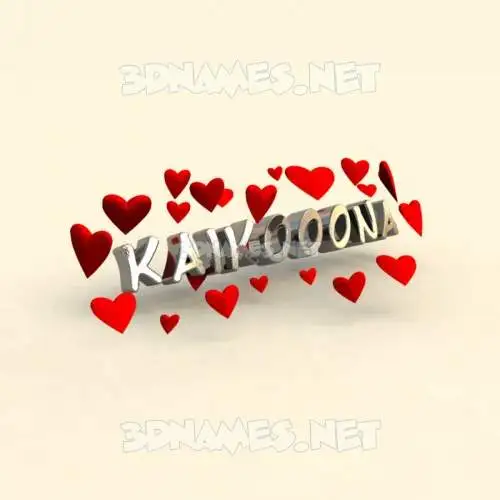 kaikooona in In Love style - 3D name wallpaper