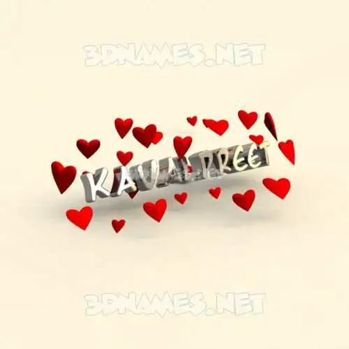 kavalpreet in In Love style - 3D name wallpaper