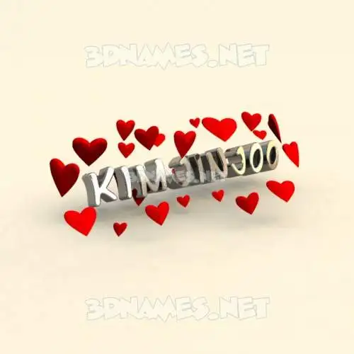 kimjinjoo in In Love style - 3D name wallpaper