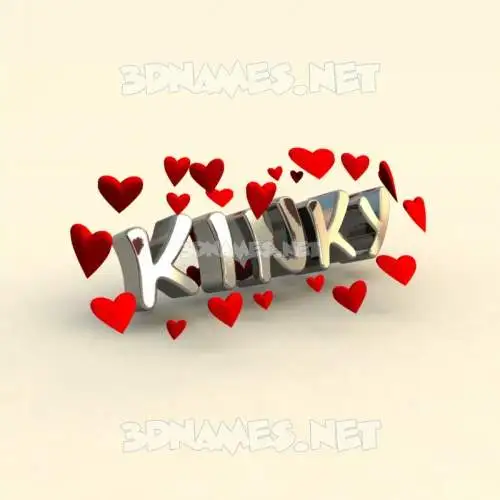 kinky in In Love style - 3D name wallpaper