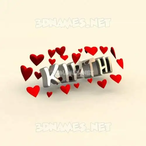 kirthi in In Love style - 3D name wallpaper
