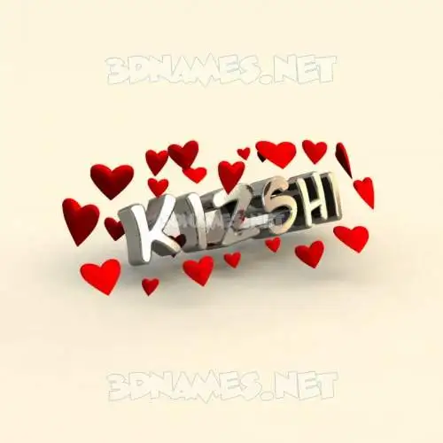 kizshi in In Love style - 3D name wallpaper