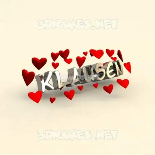 klausen in In Love style - 3D name wallpaper klausen in In Love style - 3D name wallpaper