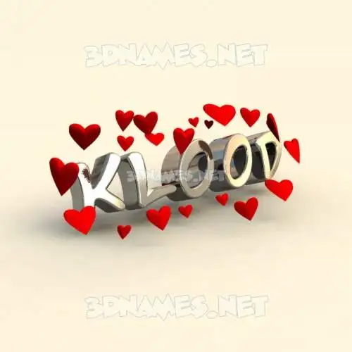 klood in In Love style - 3D name wallpaper