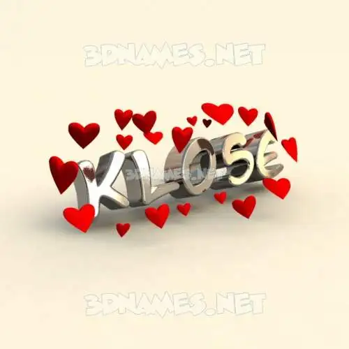 klose in In Love style - 3D name wallpaper