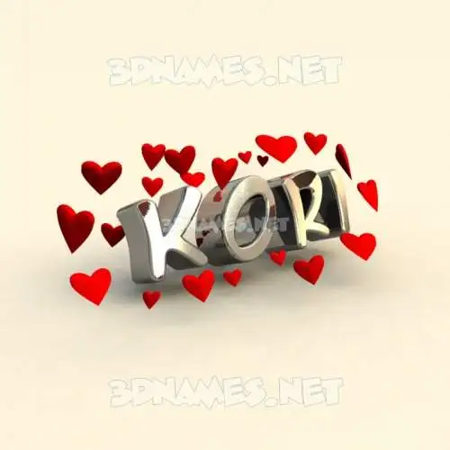 kori in In Love style - 3D name wallpaper