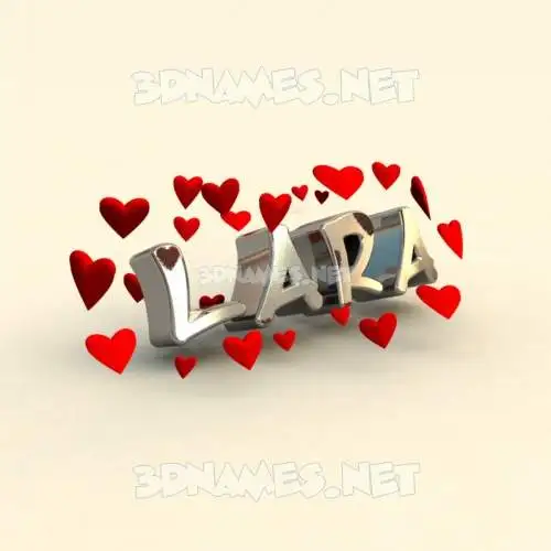 lara in In Love style - 3D name wallpaper