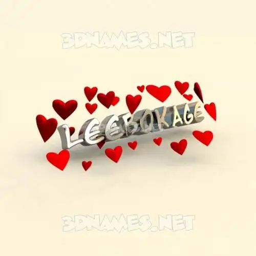 leebokage in In Love style - 3D name wallpaper