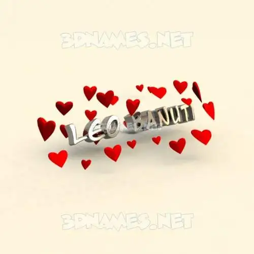 leo banuti in In Love style - 3D name wallpaper leo banuti in In Love style - 3D name wallpaper