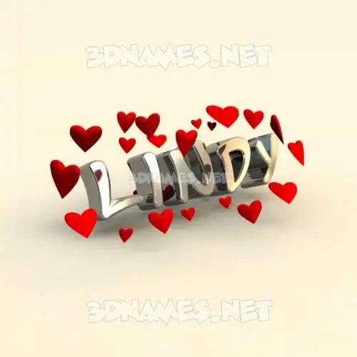 lindy in In Love style - 3D name wallpaper