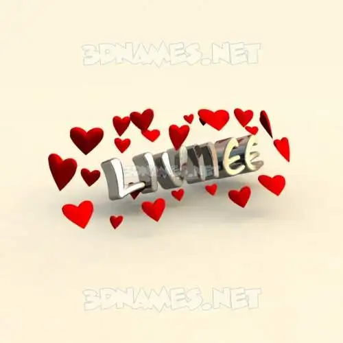 liviiee in In Love style - 3D name wallpaper