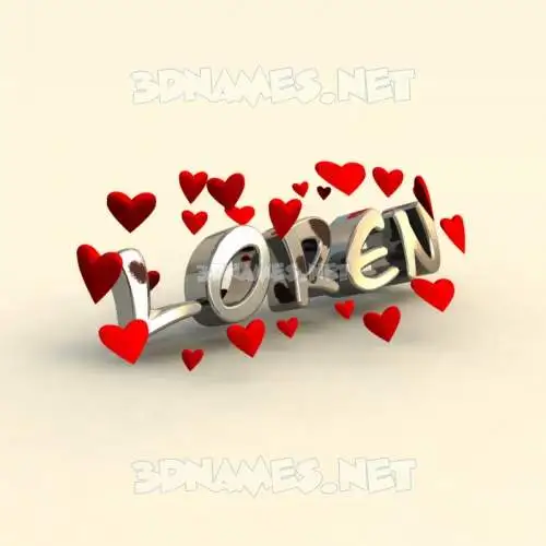 loren in In Love style - 3D name wallpaper loren in In Love style - 3D name wallpaper