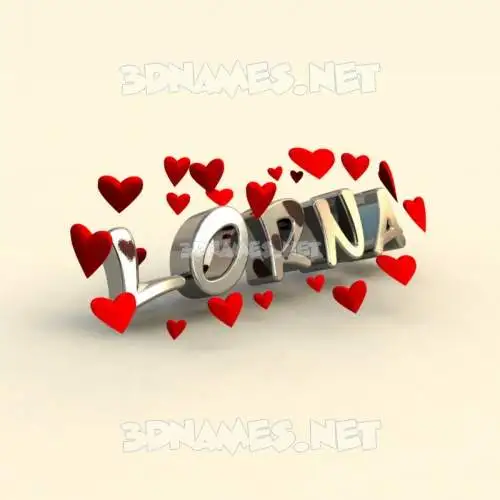 lorna in In Love style - 3D name wallpaper