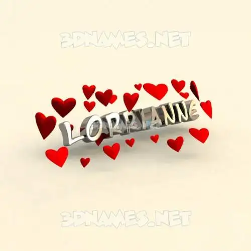 lorrianne in In Love style - 3D name wallpaper