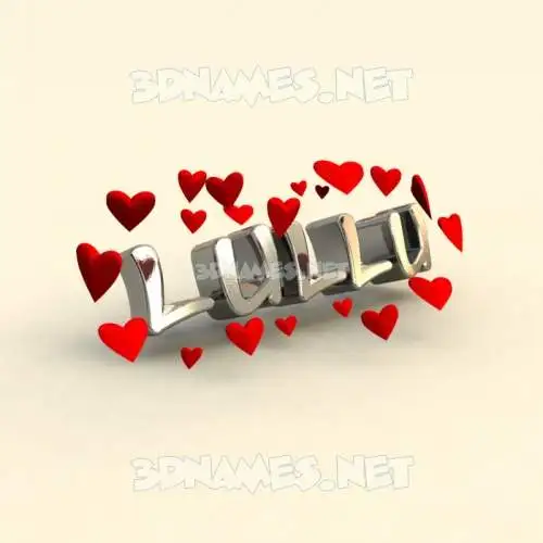 lullu in In Love style - 3D name wallpaper