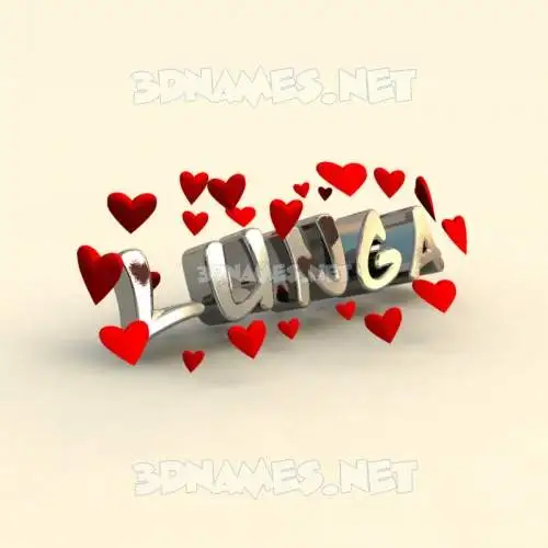 lunga in In Love style - 3D name wallpaper